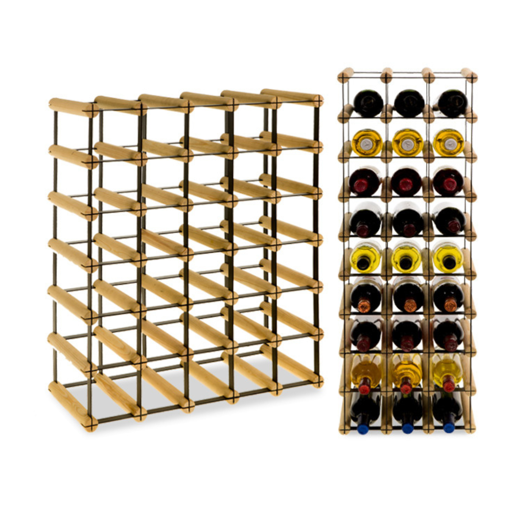 Stojak na 30 Butelek Szklanych/ PET — RW-8/ 5x6 — Surowy