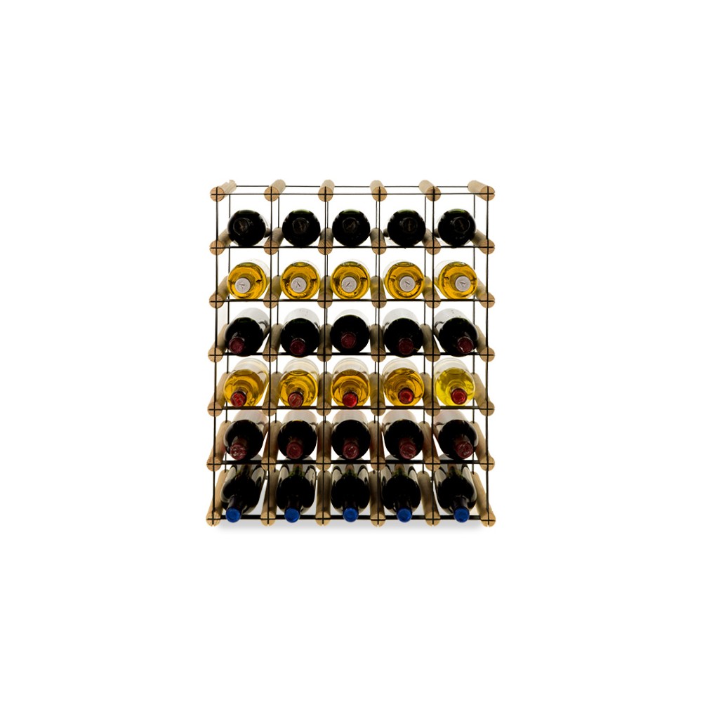 Stojak na 30 Butelek Szklanych/ PET — RW-8/ 5x6 — Surowy