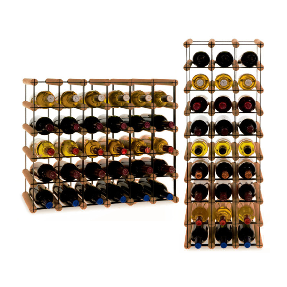 Stojak na 30 Butelek Szklanych/ PET — RW-8/ 5x6 — Brązowy