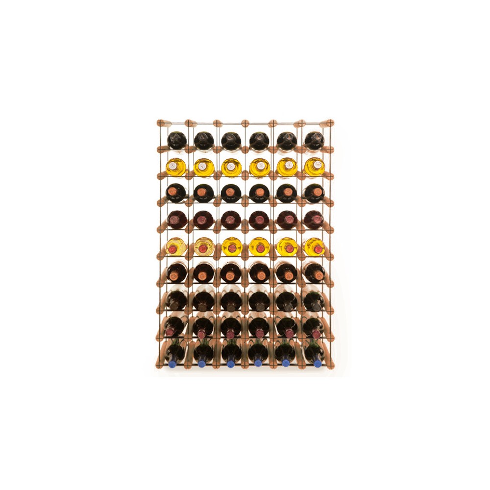 Stojak na 54 Butelki Szklane/ PET — RW-8/ 6x9 — Brązowy