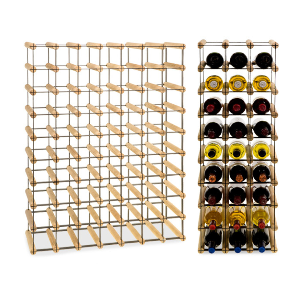 Stojak na 63 Butelki Szklane/ PET — RW-8/ 7x9 — Surowy