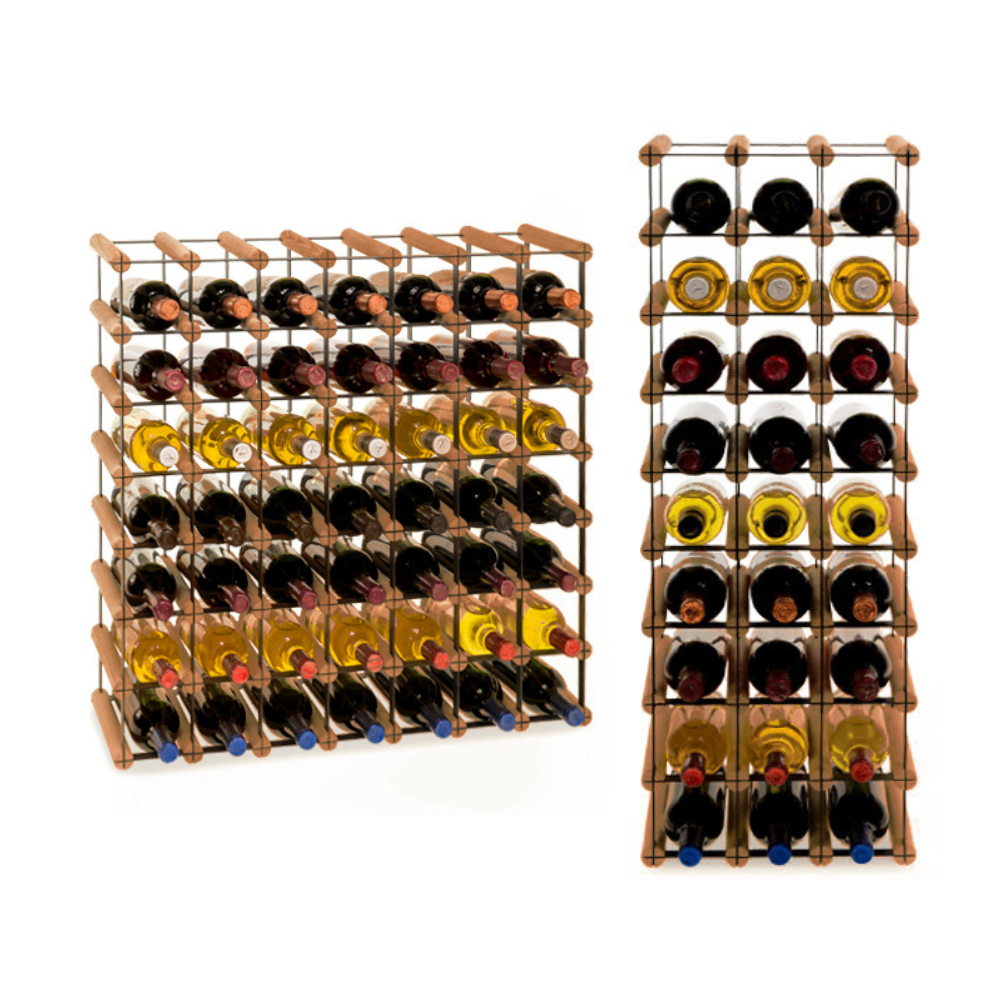 Stojak na 49 Butelek Szklanych/ PET — RW-8/ 7x7 — Brązowy