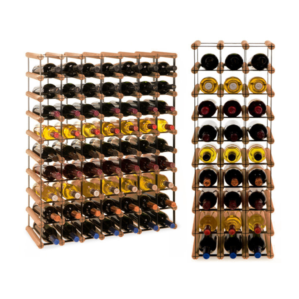 Stojak na 63 Butelki Szklane/ PET — RW-8/ 7x9 — Brązowy