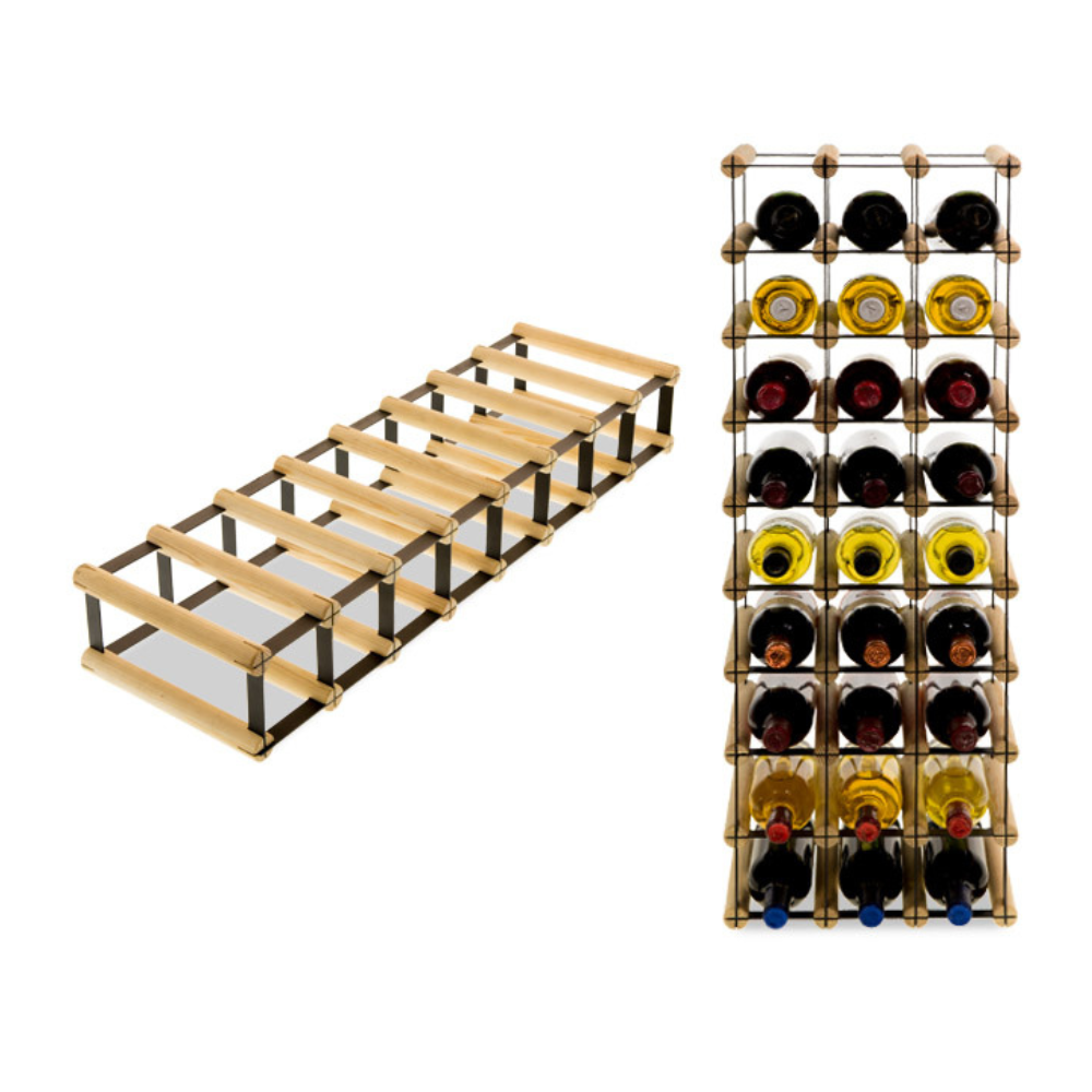Stojak na 8 Butelek Szklanych/ PET — RW-8/ 8x1 — Surowy
