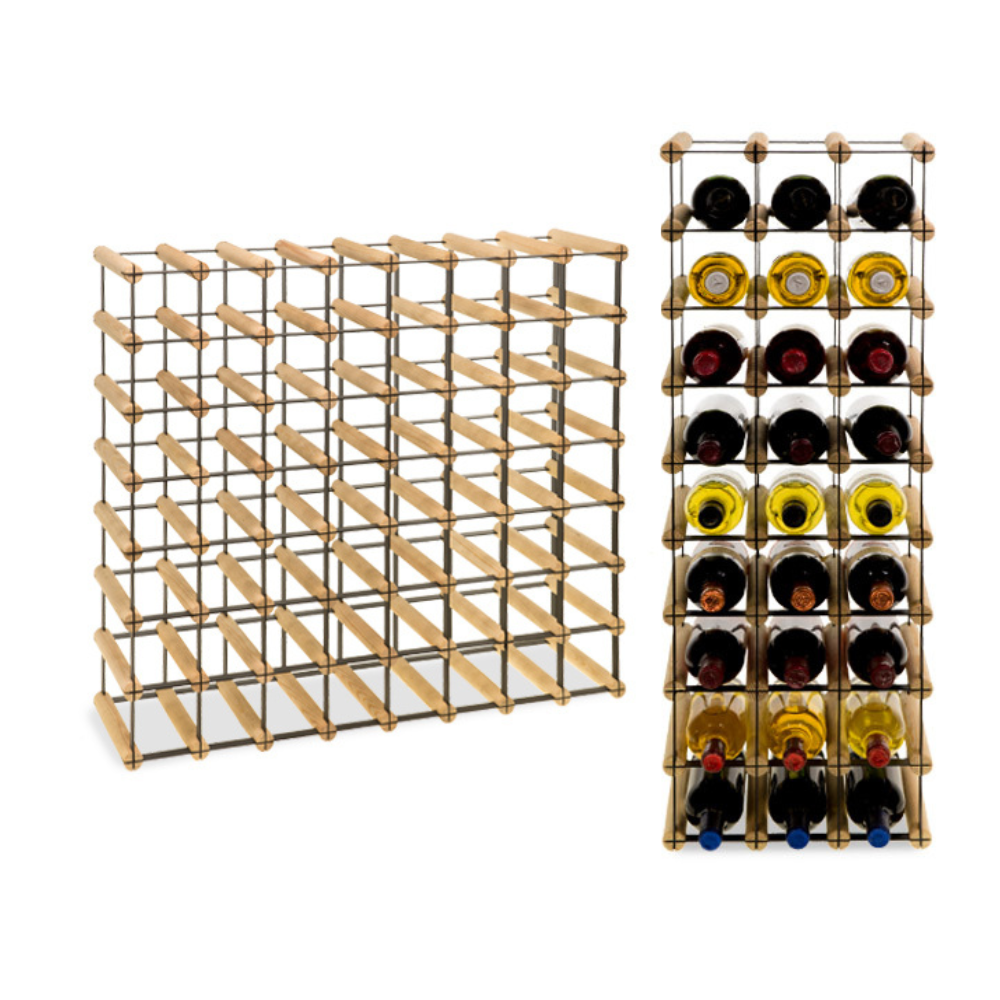 Stojak na 56 Butelek Szklanych/ PET — RW-8/ 8x7 — Surowy