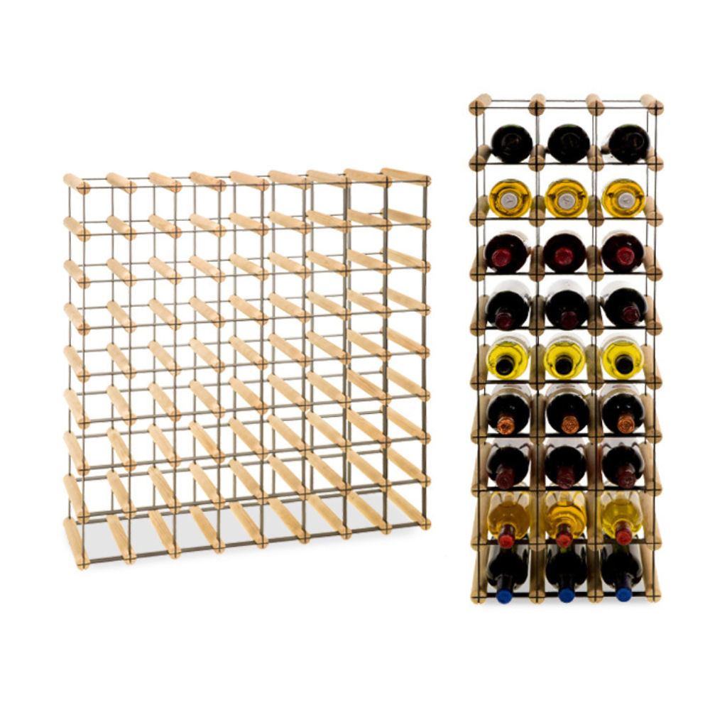 Stojak na 64 Butelki Szklane/ PET — RW-8/ 8x8 — Surowy