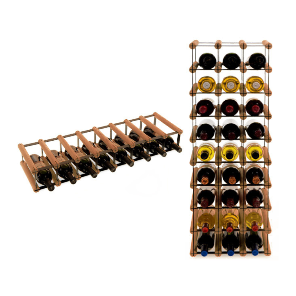 Stojak na 8 Butelek Szklanych/ PET — RW-8/ 8x1 — Brązowy