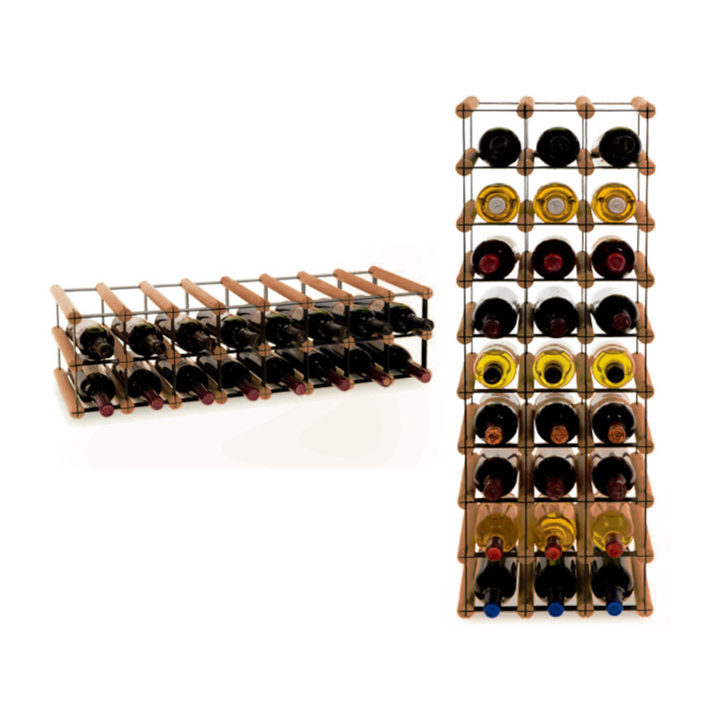 Stojak na 16 Butelek Szklanych/ PET — RW-8/ 8x2 — Brązowy