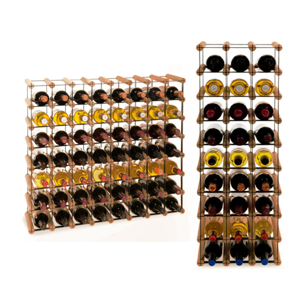 Stojak na 56 Butelek Szklanych/ PET — RW-8/ 8x7 — Brązowy