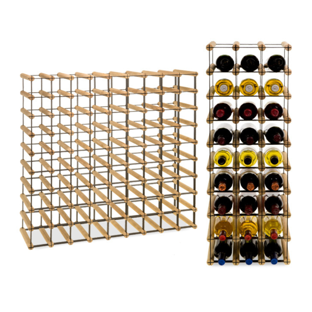 Stojak na 81 Butelek Szklanych/ PET — RW-8/ 9x9 — Naturalny