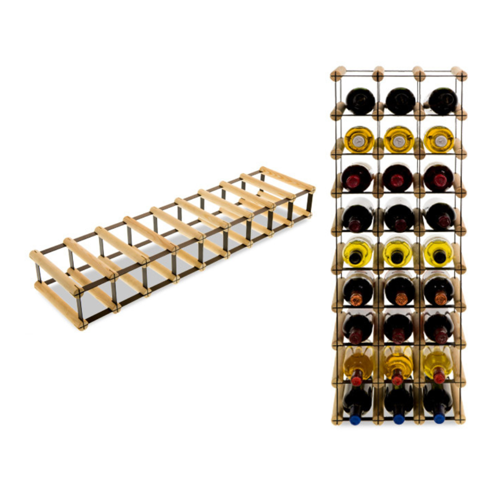 Stojak na 9 Butelek Szklanych/ PET — RW-8/ 9x1 — Naturalny