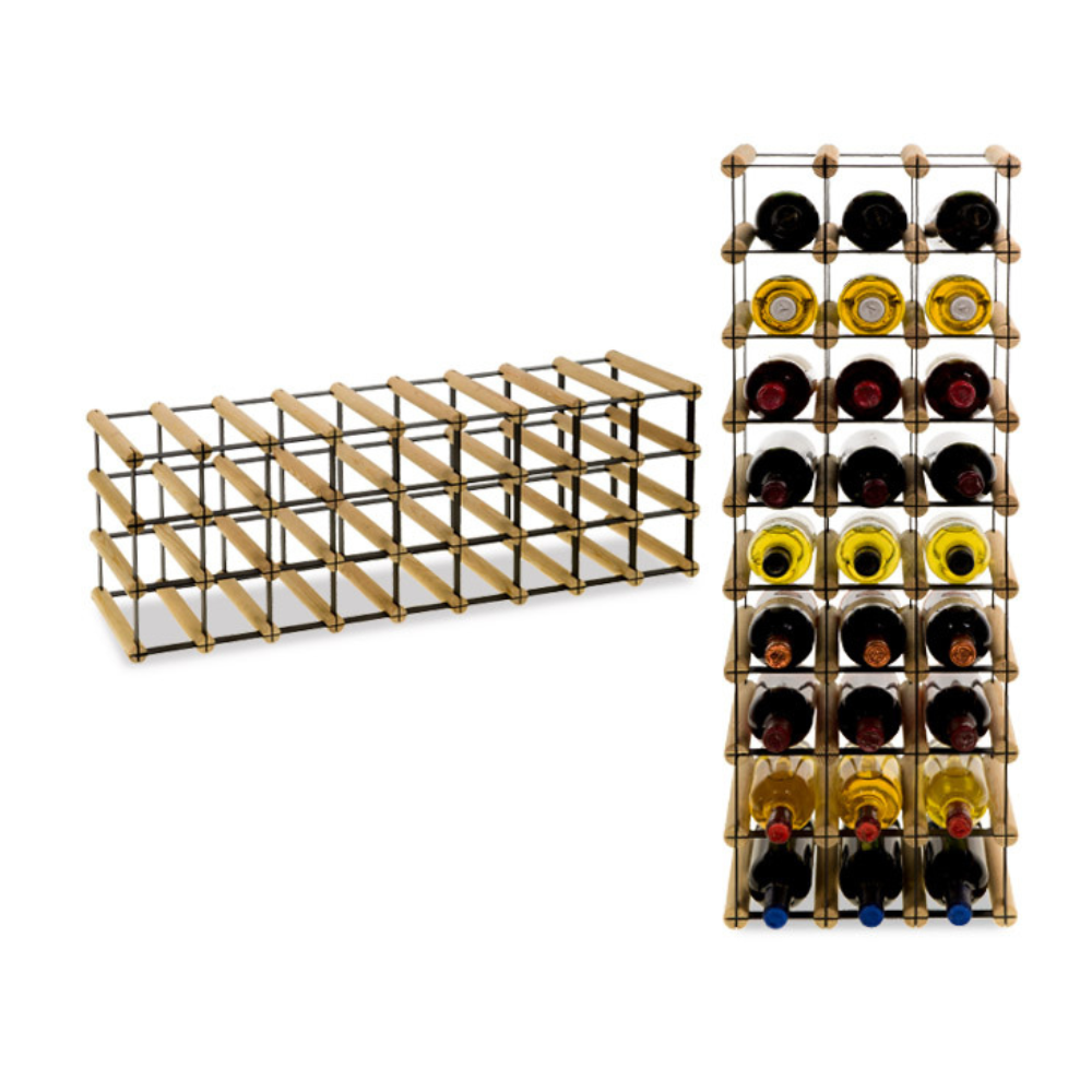 Stojak na 27 Butelek Szklanych/ PET — RW-8/ 9x3 — Naturalny