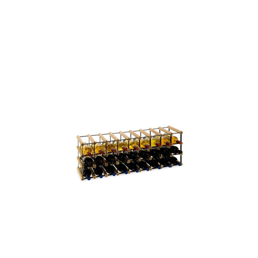 Stojak na 27 Butelek Szklanych/ PET — RW-8/ 9x3 — Naturalny