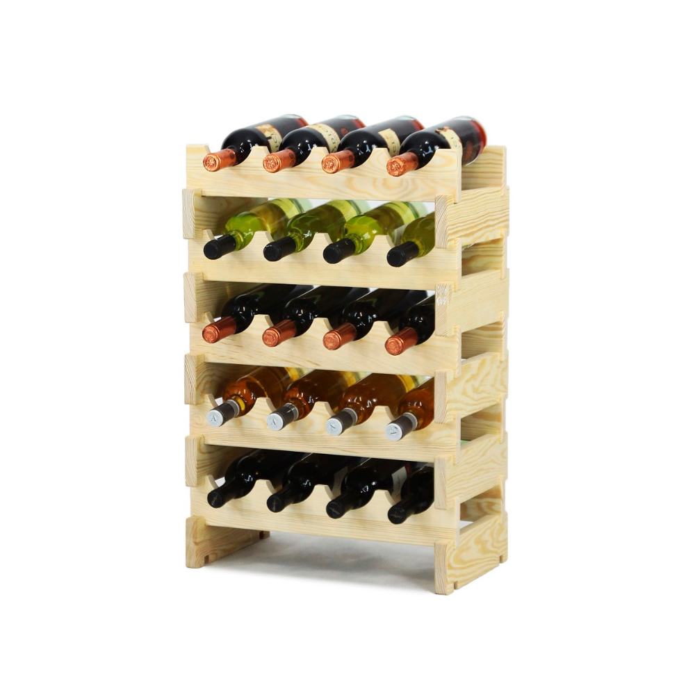 Regał na wino drewniany modułowy RW10 04x05 Naturalny