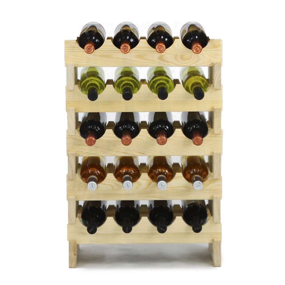 Regał na wino drewniany modułowy RW10 04x05 Naturalny
