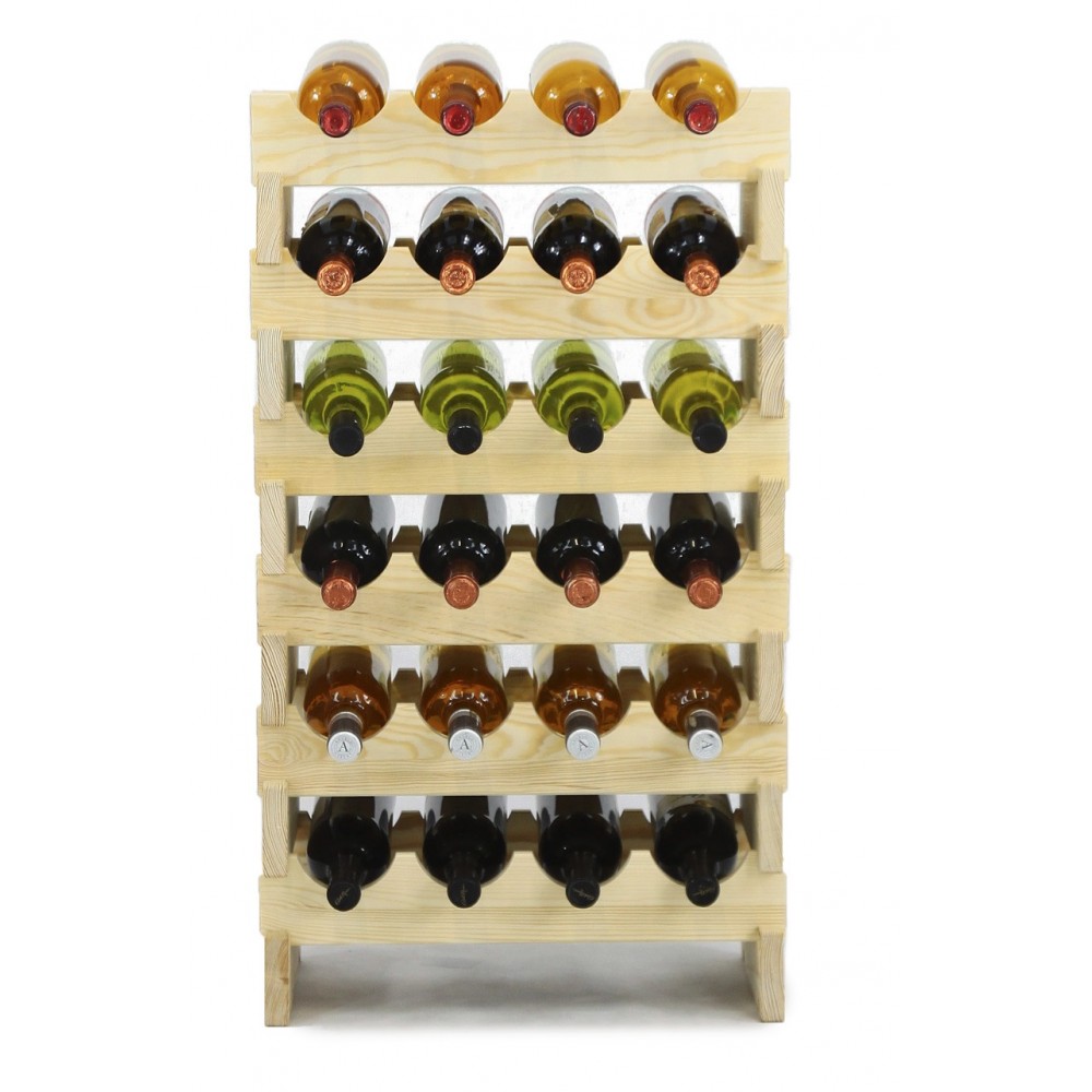 Regał na wino drewniany modułowy RW10 04x06 Naturalny