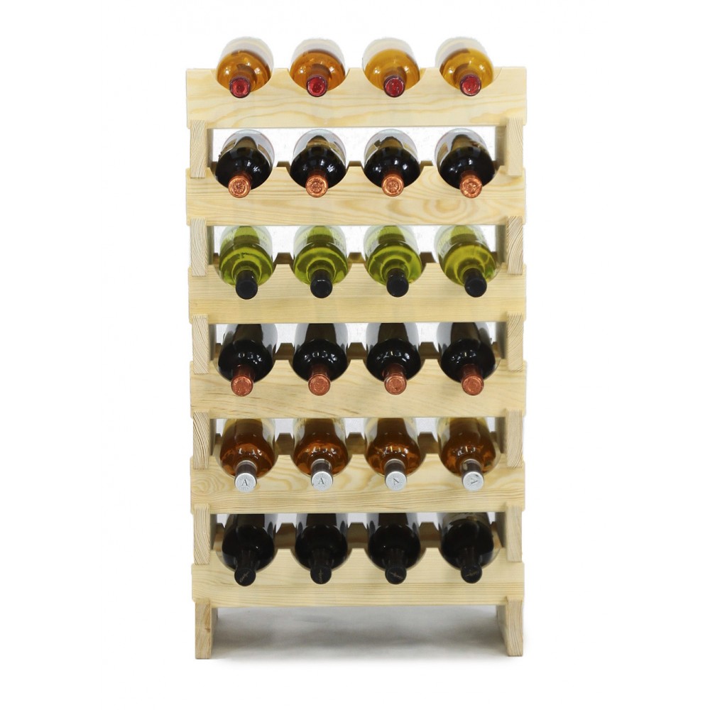 Regał na wino drewniany modułowy RW10 04x06 Naturalny
