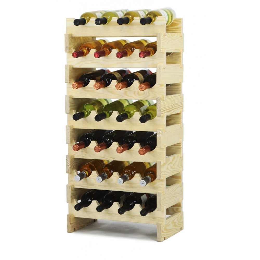 Regał na wino drewniany modułowy RW10 04x07 Naturalny
