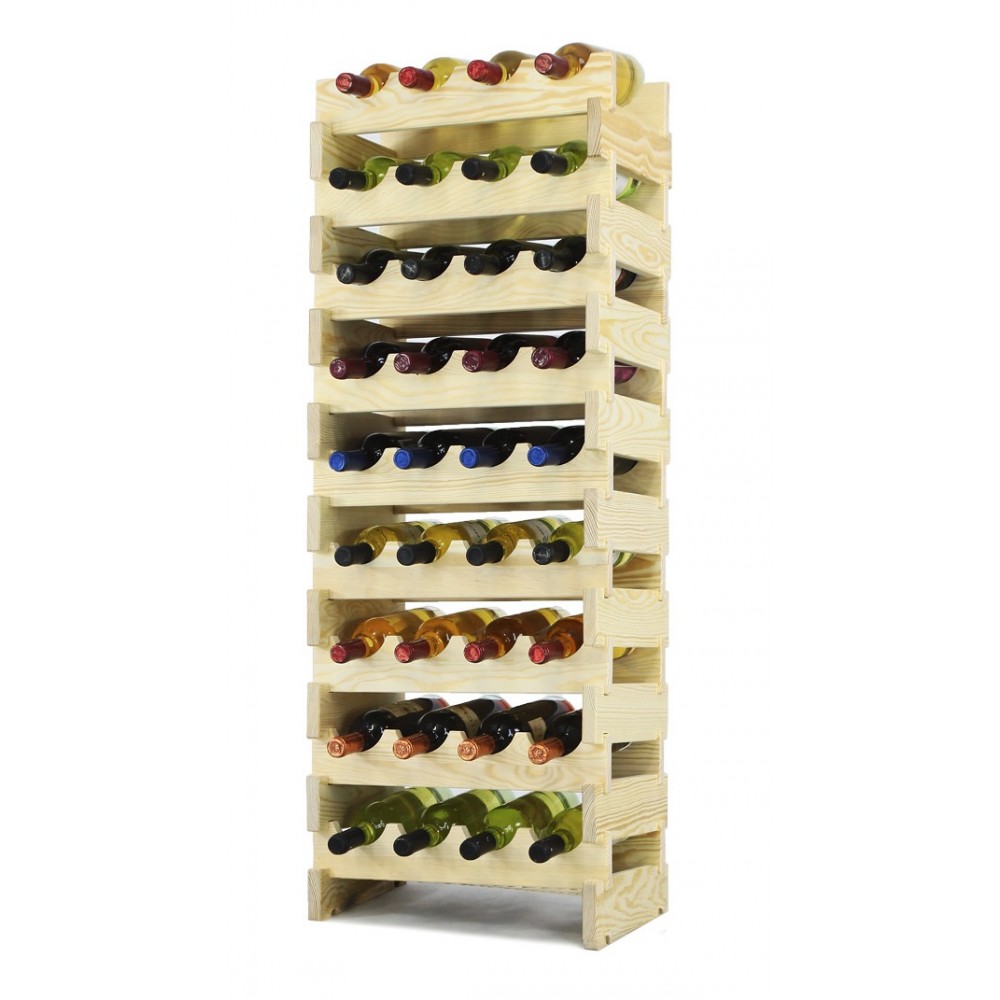 Regał na wino drewniany modułowy RW10 04x09 Naturalny
