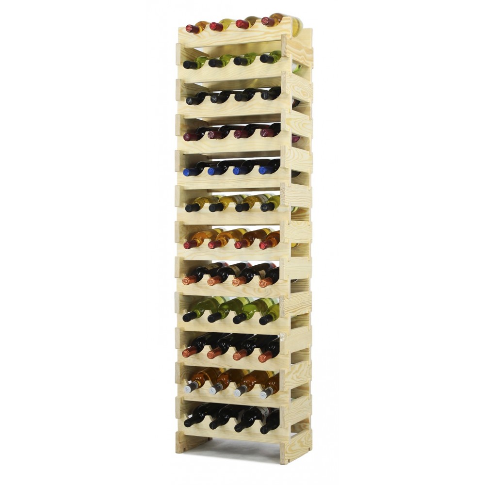 Regał na wino drewniany modułowy RW10 04x12 Naturalny