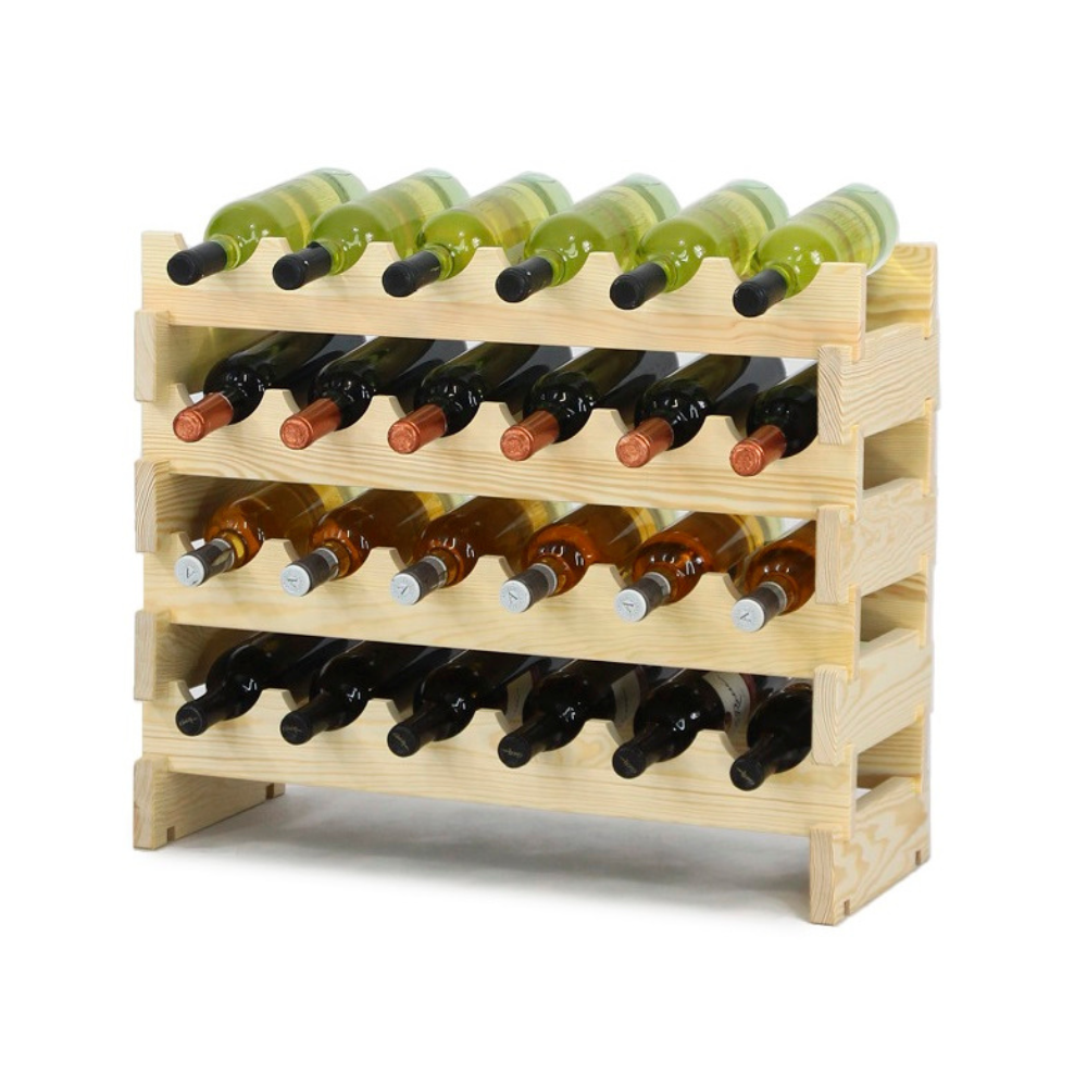 Regał na wino drewniany modułowy RW10 06x04 Naturalny