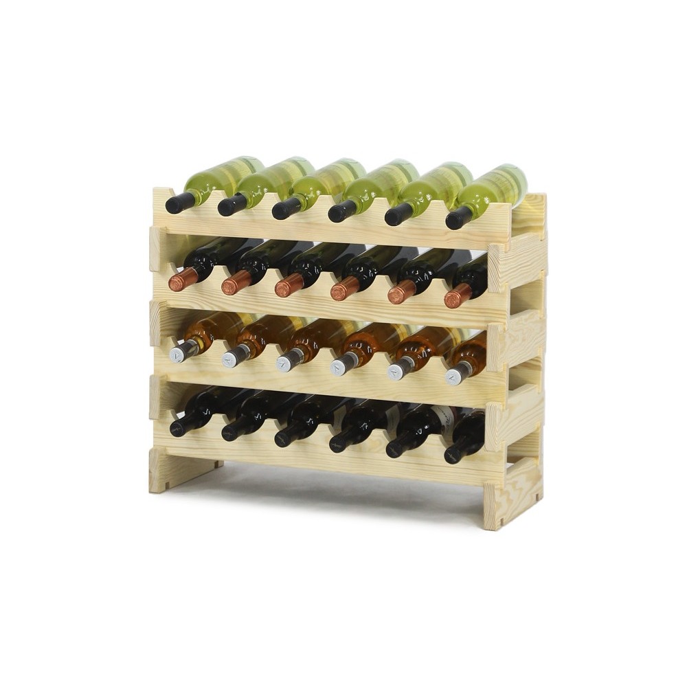 Regał na wino drewniany modułowy RW10 06x04 Naturalny