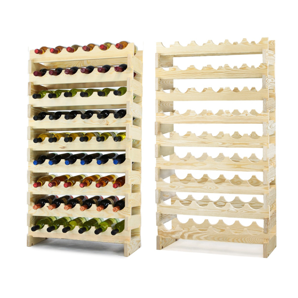 Regał na wino drewniany modułowy RW10 06x09 Naturalny