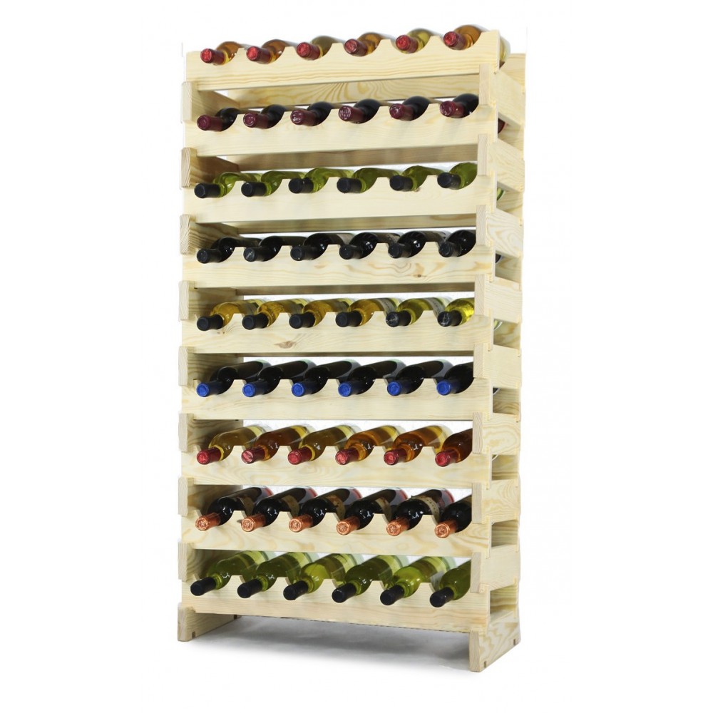 Regał na wino drewniany modułowy RW10 06x09 Naturalny