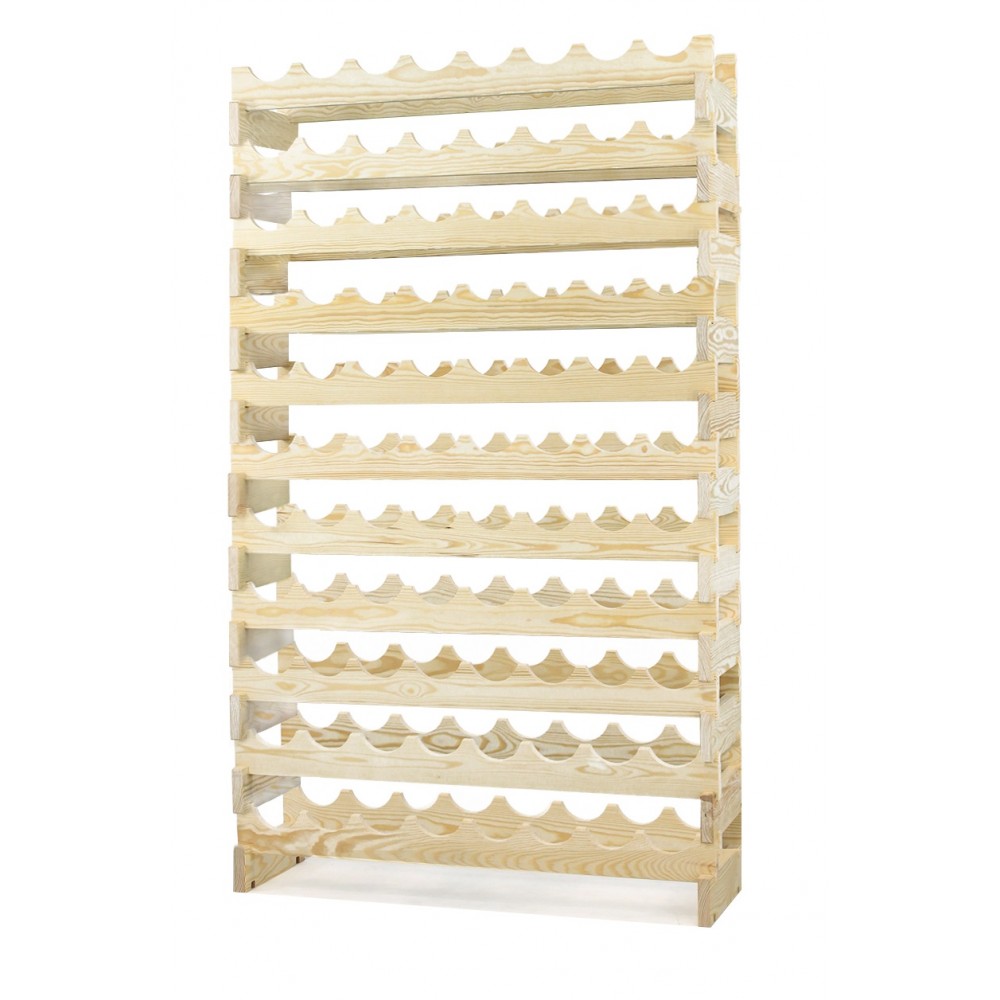 Regał na wino drewniany modułowy RW10 08x11 Naturalny