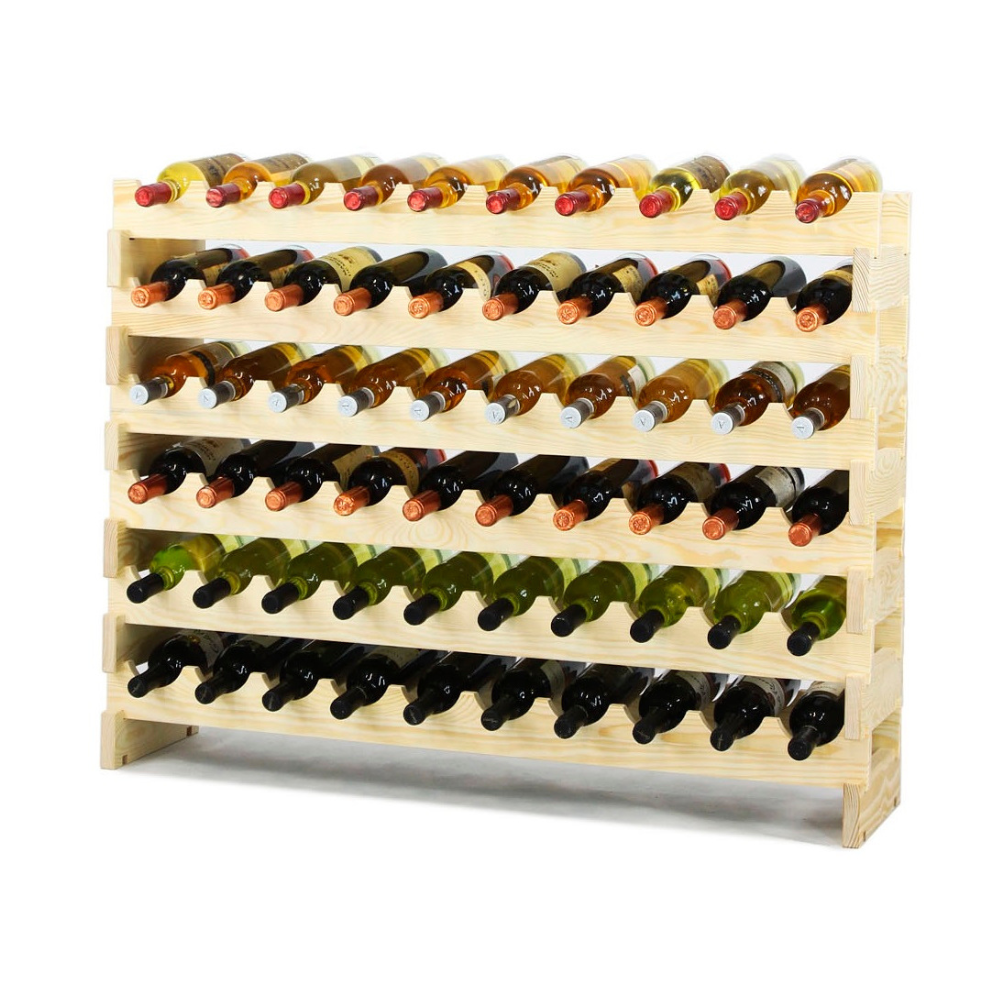 Regał na wino drewniany modułowy RW10 10x06 Naturalny
