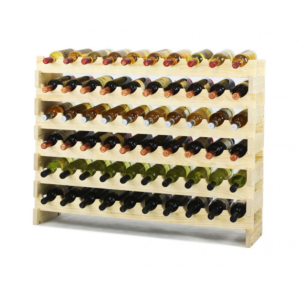 Regał na wino drewniany modułowy RW10 10x06 Naturalny