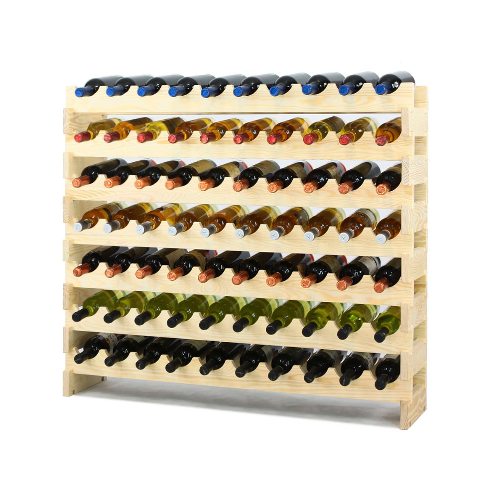 Regał na wino drewniany modułowy RW10 10x07 Naturalny