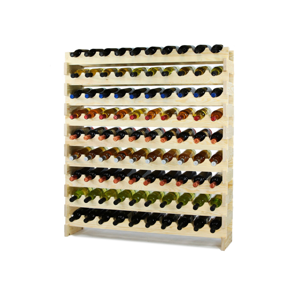 Regał na wino drewniany modułowy RW10 10x09 Naturalny