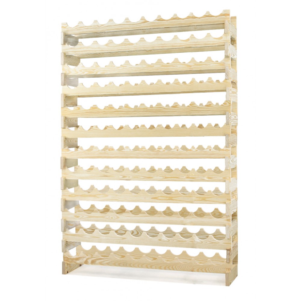 Regał na wino drewniany modułowy RW10 10x12 Naturalny