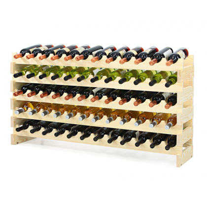 Regał na wino drewniany modułowy RW10 12x05 Naturalny