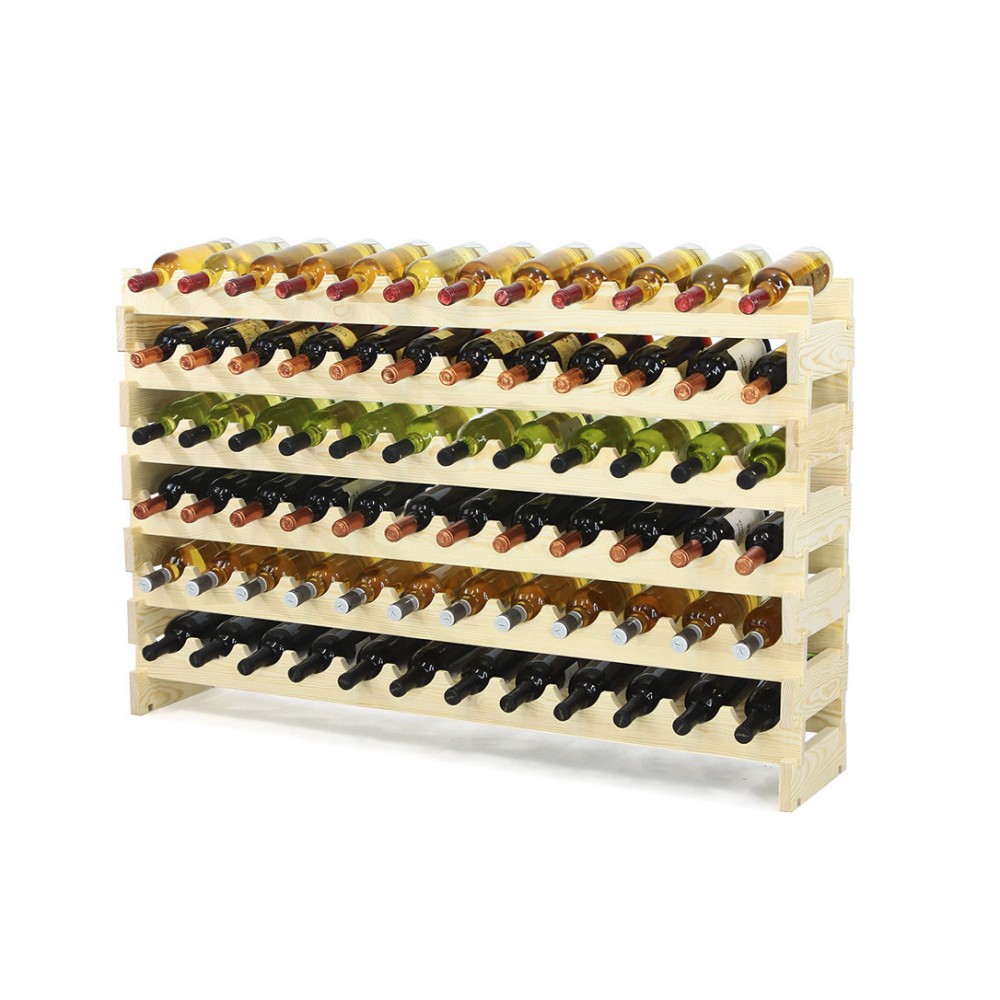 Regał na wino drewniany modułowy RW10 12x06 Naturalny