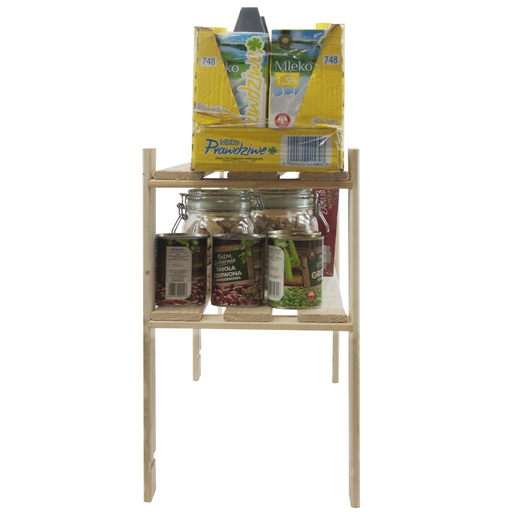 Regał na książki drewniany B04R 50x170x28 2 półki Naturalny