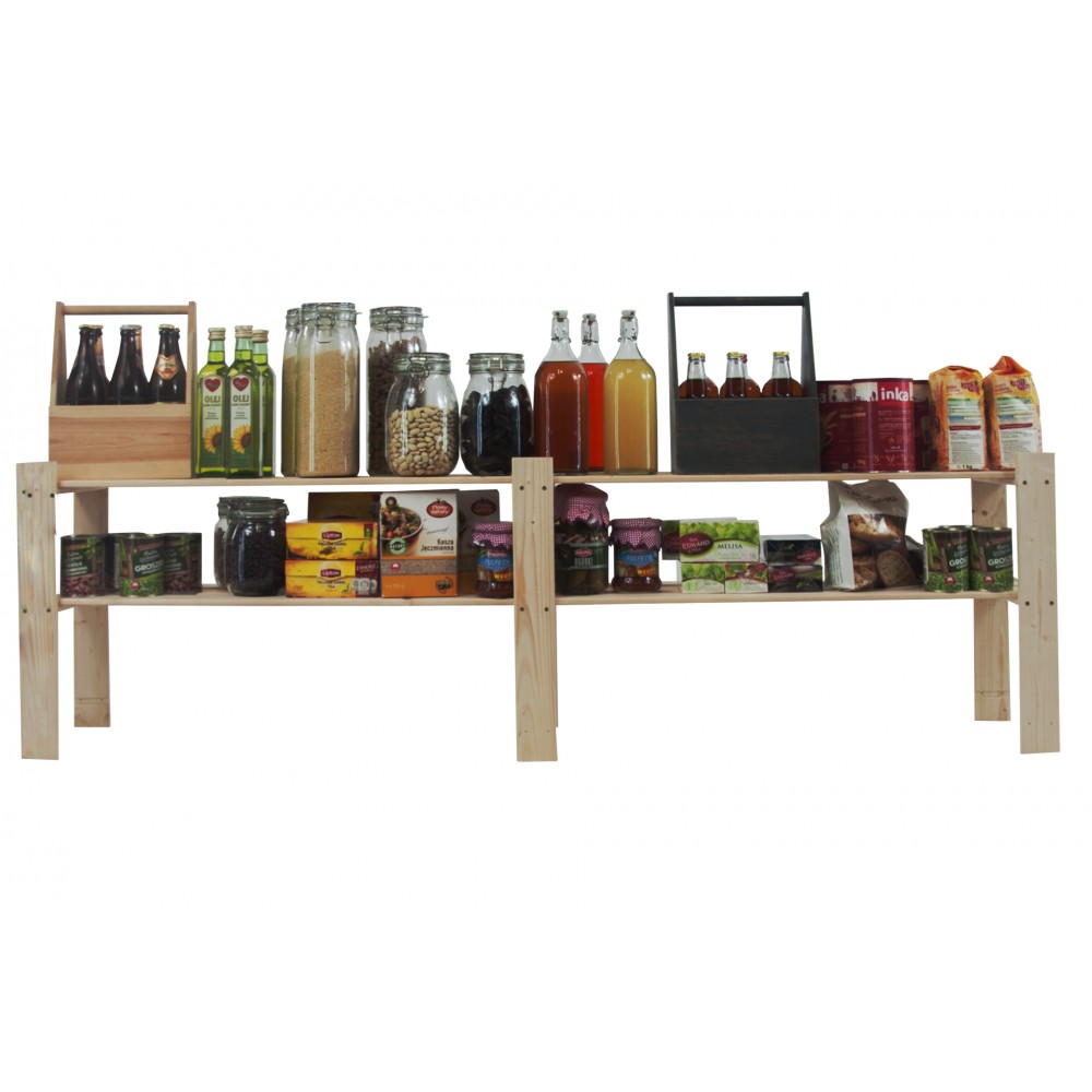 Regał na książki drewniany B04R 50x170x28 2 półki Naturalny