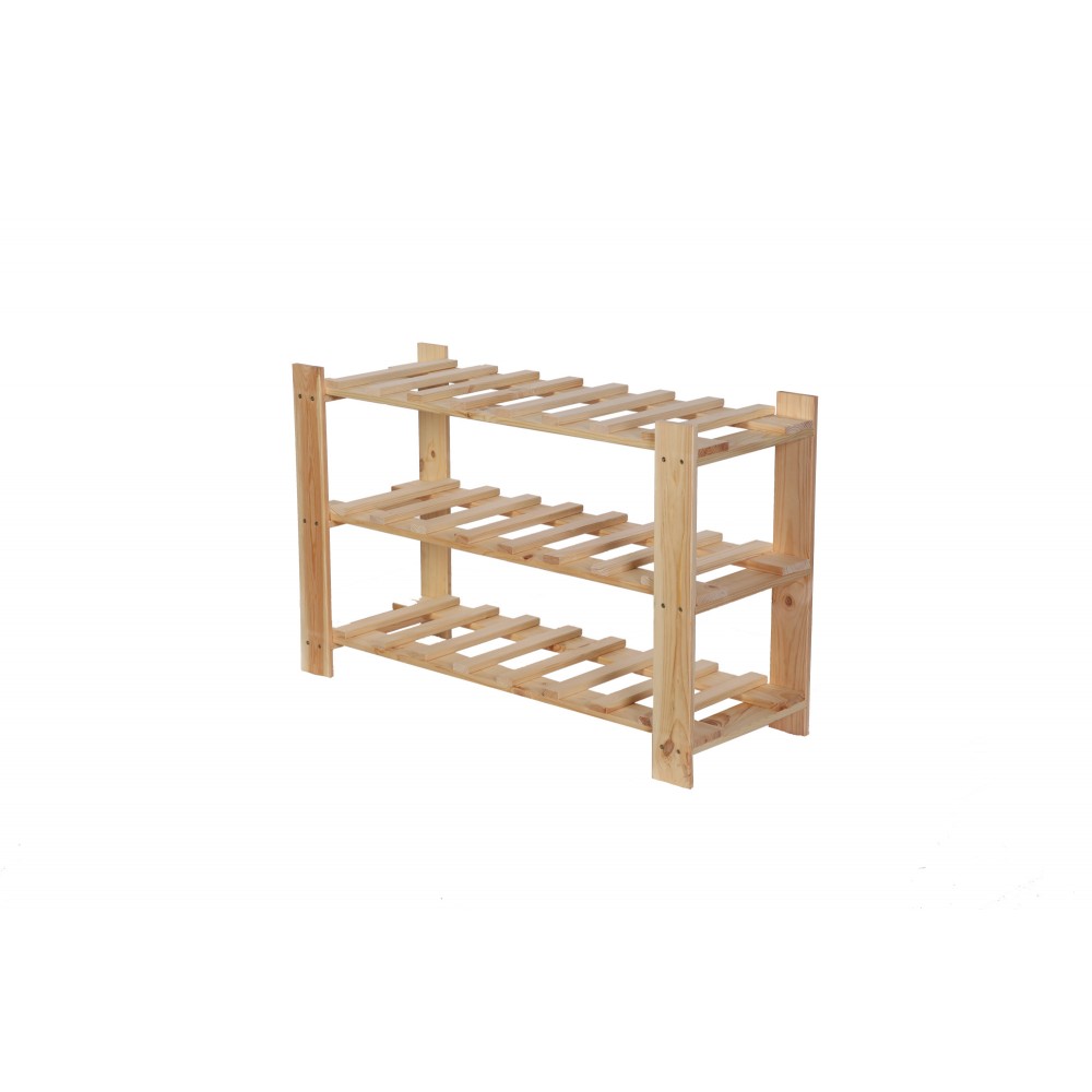 Regał na butelki drewniany B22R 50x80x28 3 półki Naturalny