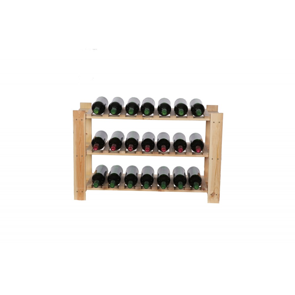 Regał na butelki drewniany B22R 50x80x28 3 półki Naturalny