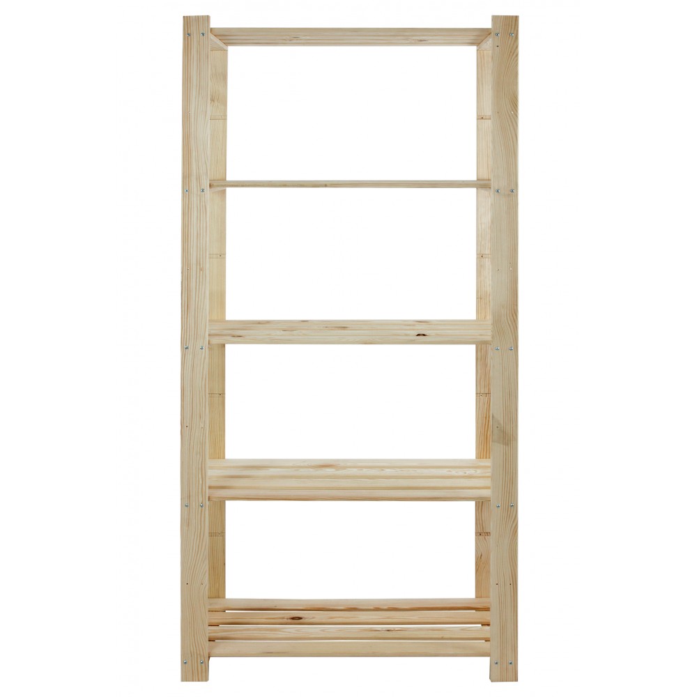 Regał na książki drewniany B24R 170x80x38 5 półek Naturalny