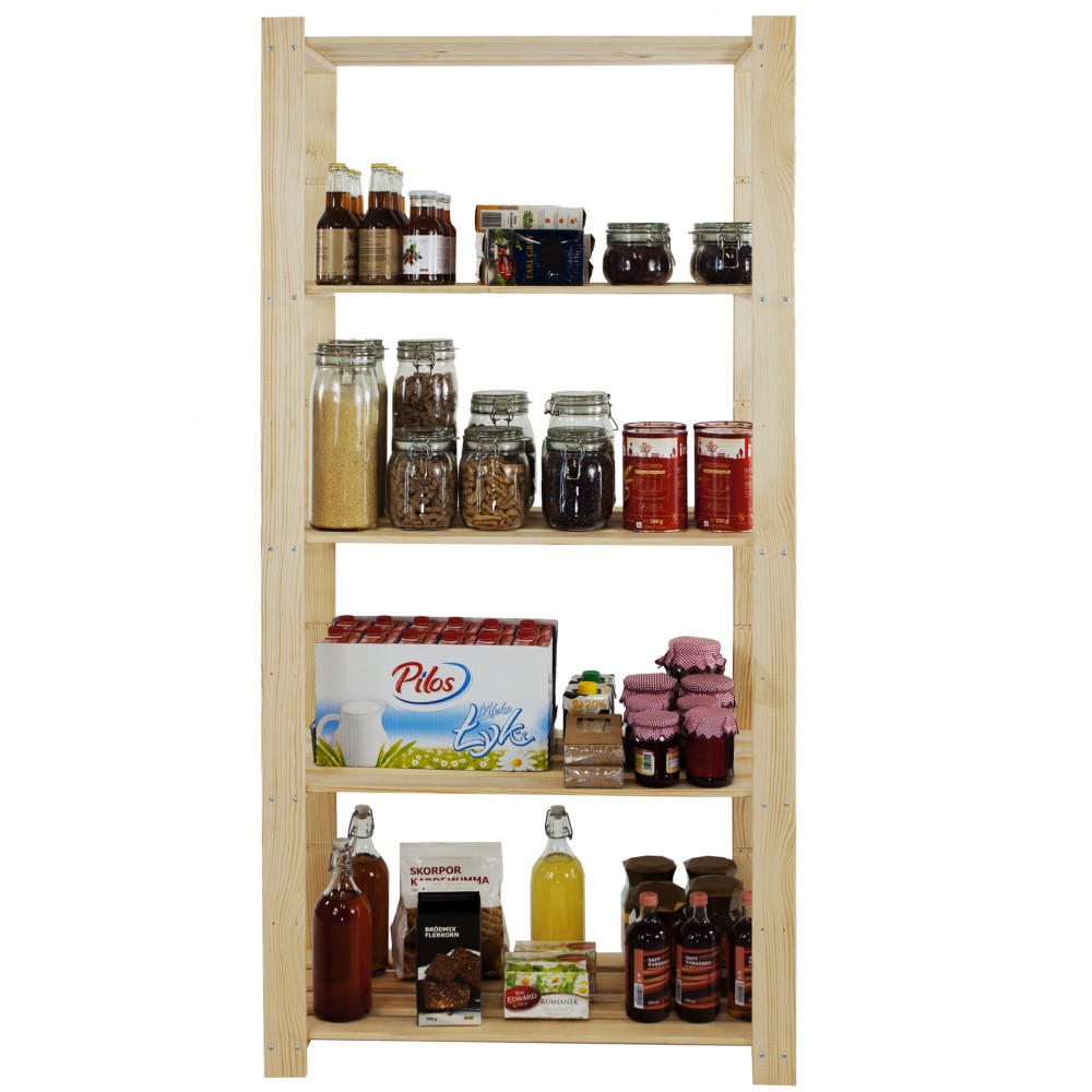 Regał na książki drewniany B24R 170x80x38 5 półek Naturalny