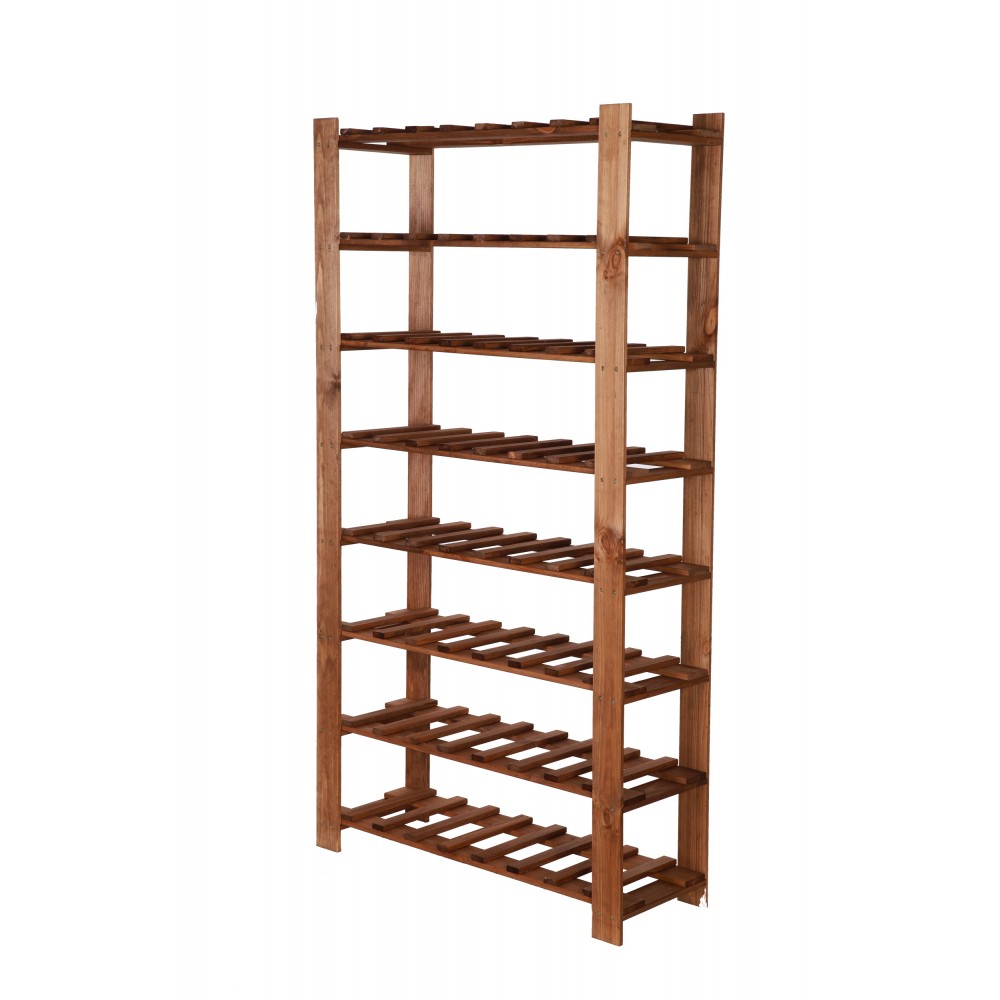 Regał na butelki drewniany B22R 150x80x28 8 półek Brązowy