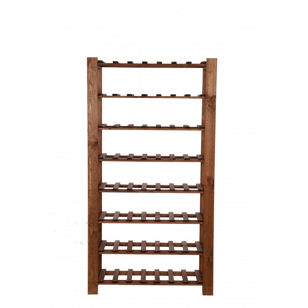 Regał na butelki drewniany B22R 150x80x28 8 półek Brązowy