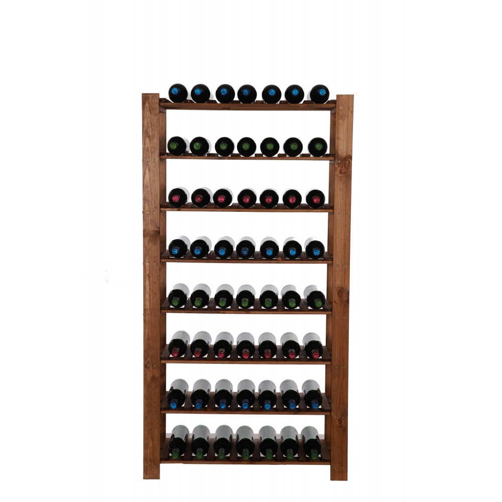 Regał na butelki drewniany B22R 150x80x28 8 półek Brązowy