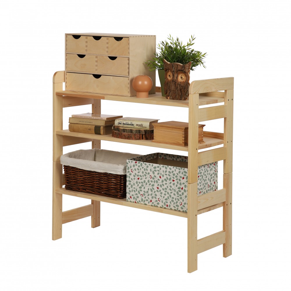 Regał Modułowy Prosty 82,4x80x34,4 cm 3 Półki BERDO Surowy