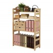 Regał Modułowy Prosty 120,8x80x34,4 cm 4 Półki BERDO Surowy