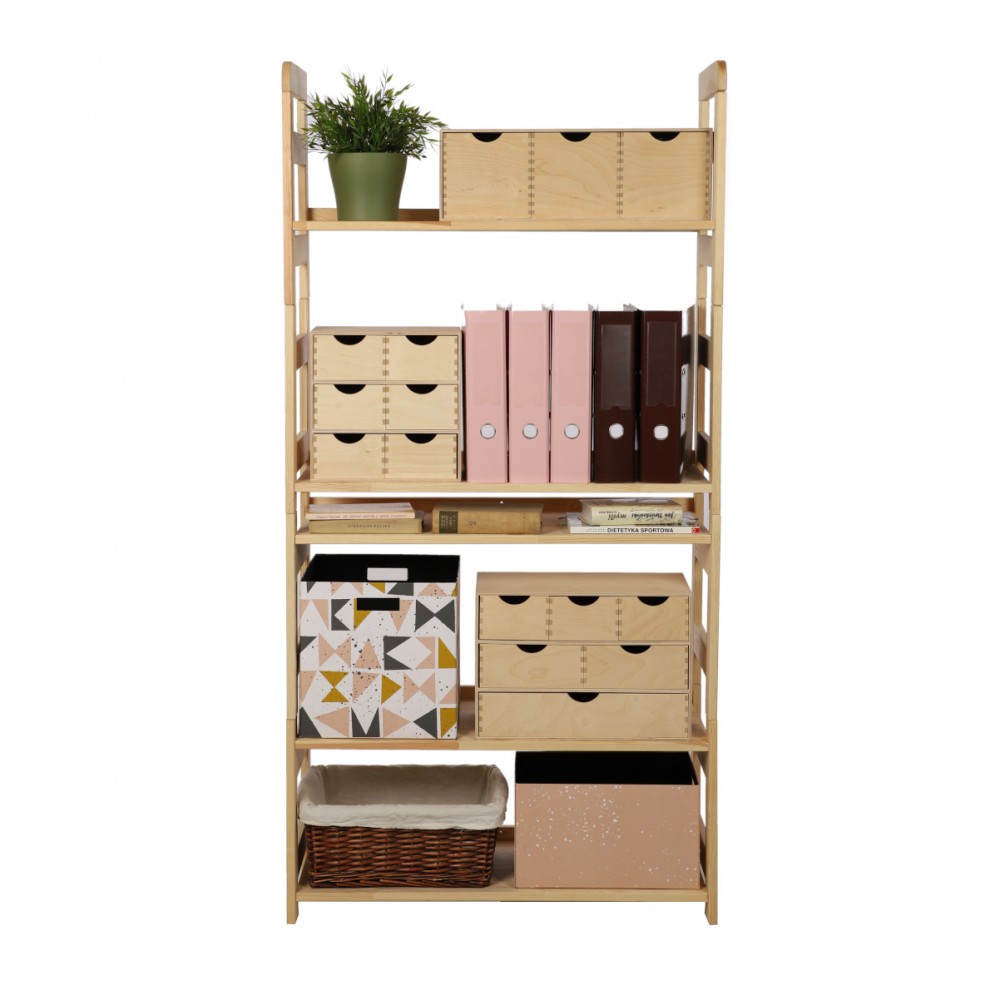 Regał Modułowy Prosty 159,2x80x34,4 cm 5 Półek BERDO Surowy