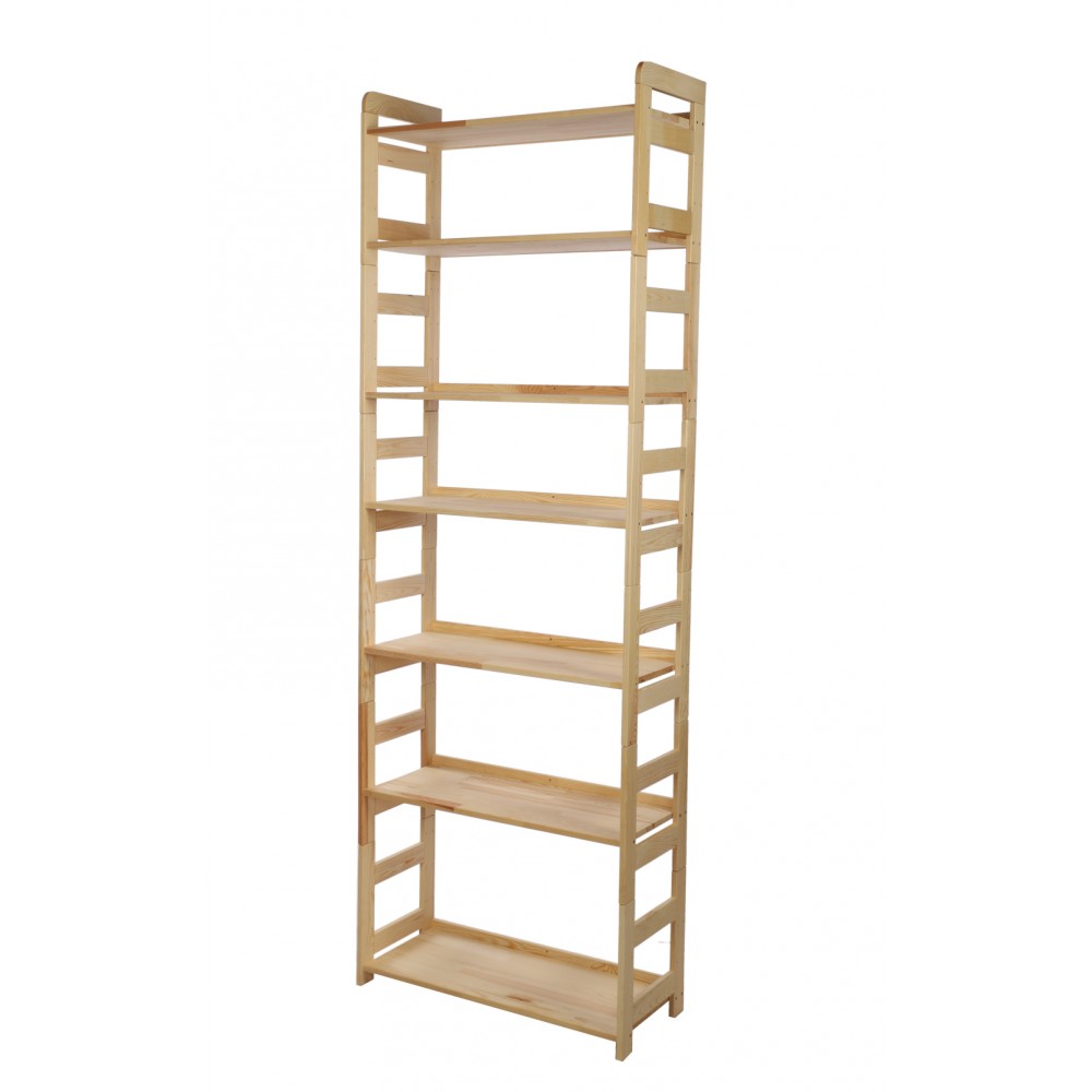 Regał Modułowy Prosty 236x80x34,4 cm 7 Półek BERDO Surowy