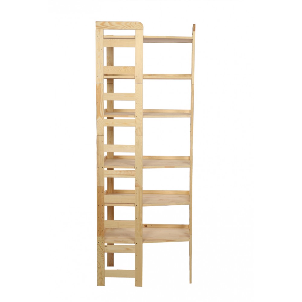 Regał Modułowy Wewnętrzny 197,6x72x44,8cm 6 Półek BERDO Surowy